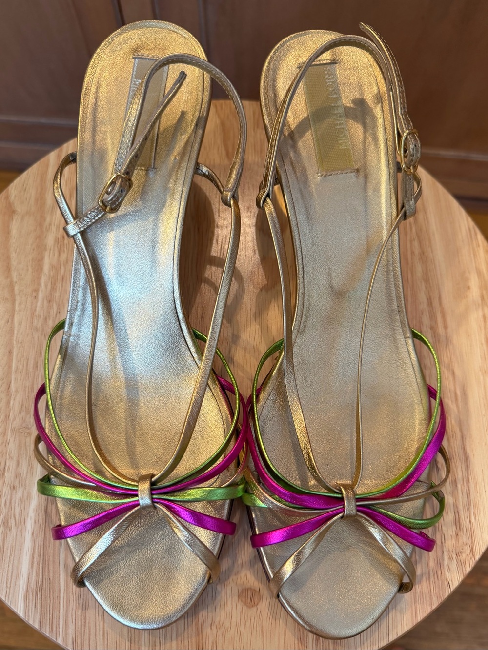Michael Kors Made in Italy Metallic Gold Slingback Heels 9.5